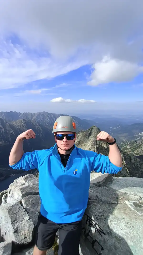 View from the Rysy peak in Tatra mountains.